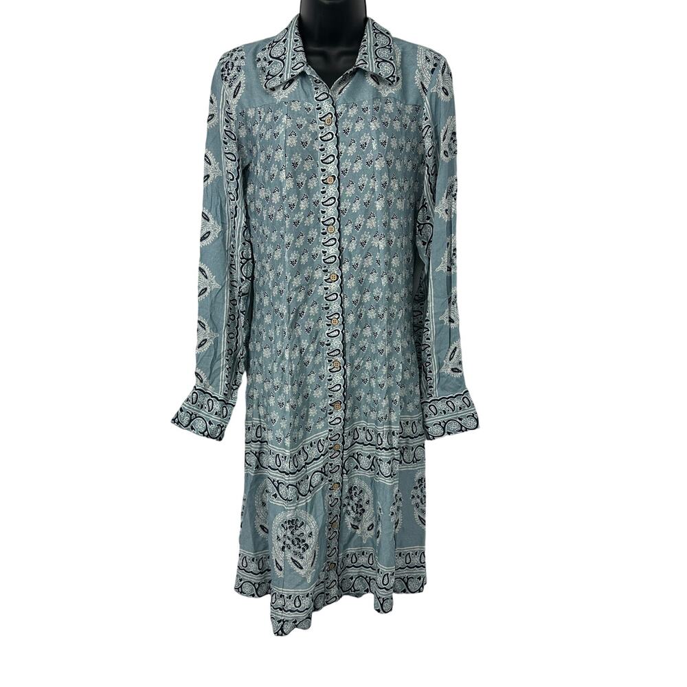 Faherty Blue Patterned Maxi Dress - image 2